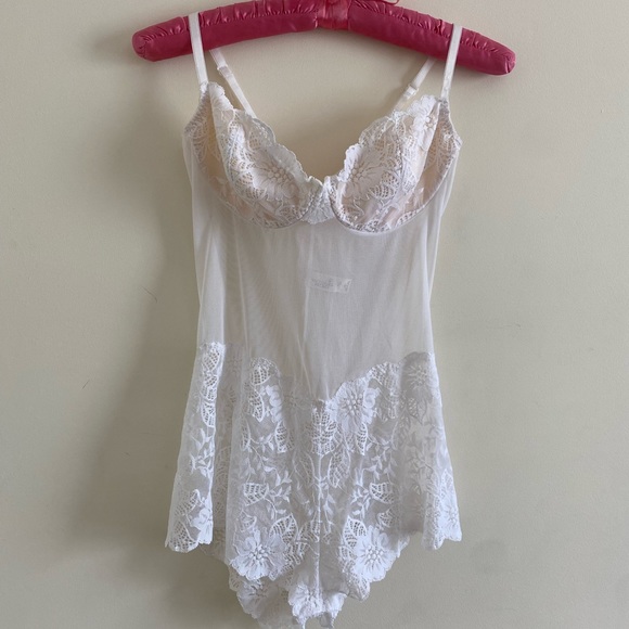 Victoria's Secret Other - Vintage VS White Lace Bodysuit